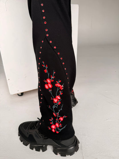 Concrete blossom sweat suit ( Black & Red )