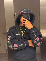 Concrete blossom sweat suit ( Navy )
