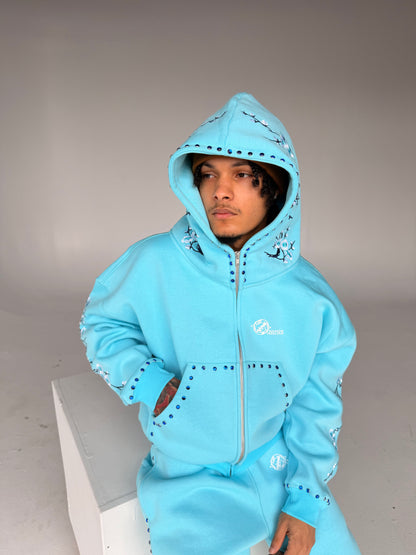 Concrete blossom sweat suit ( Blue )