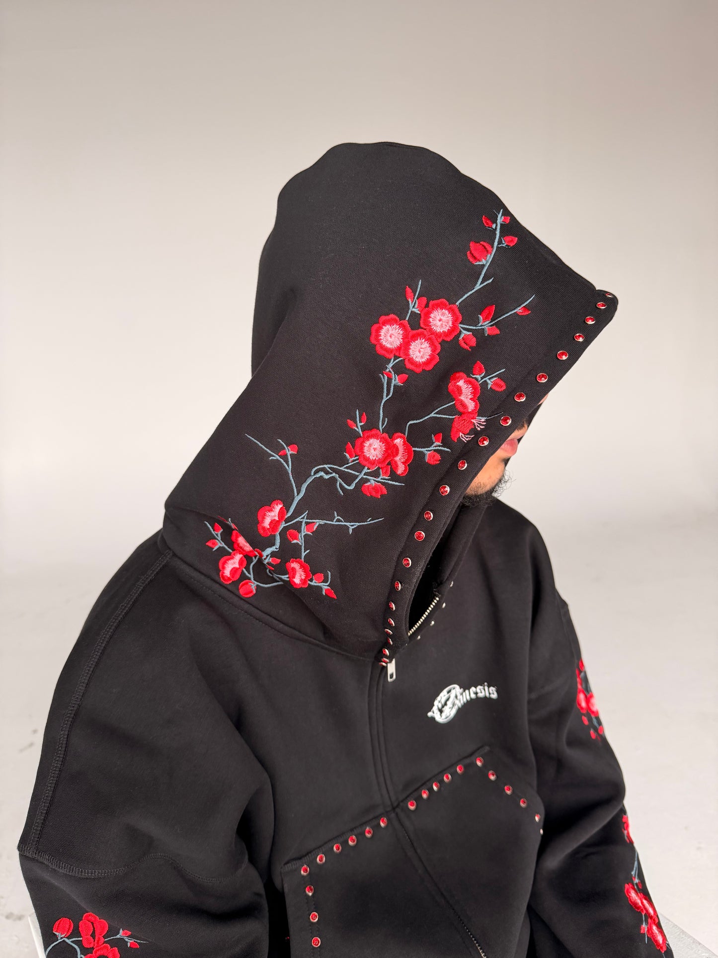 Concrete blossom sweat suit ( Black & Red )