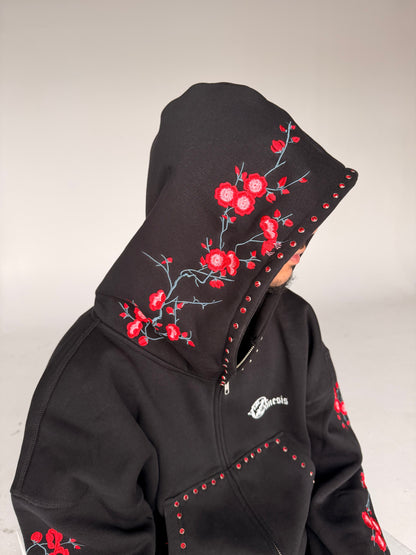 Concrete blossom sweat suit ( Black & Red )