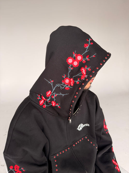 Concrete blossom sweat suit ( Black & Red )