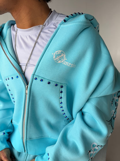 Concrete blossom sweat suit ( Blue )
