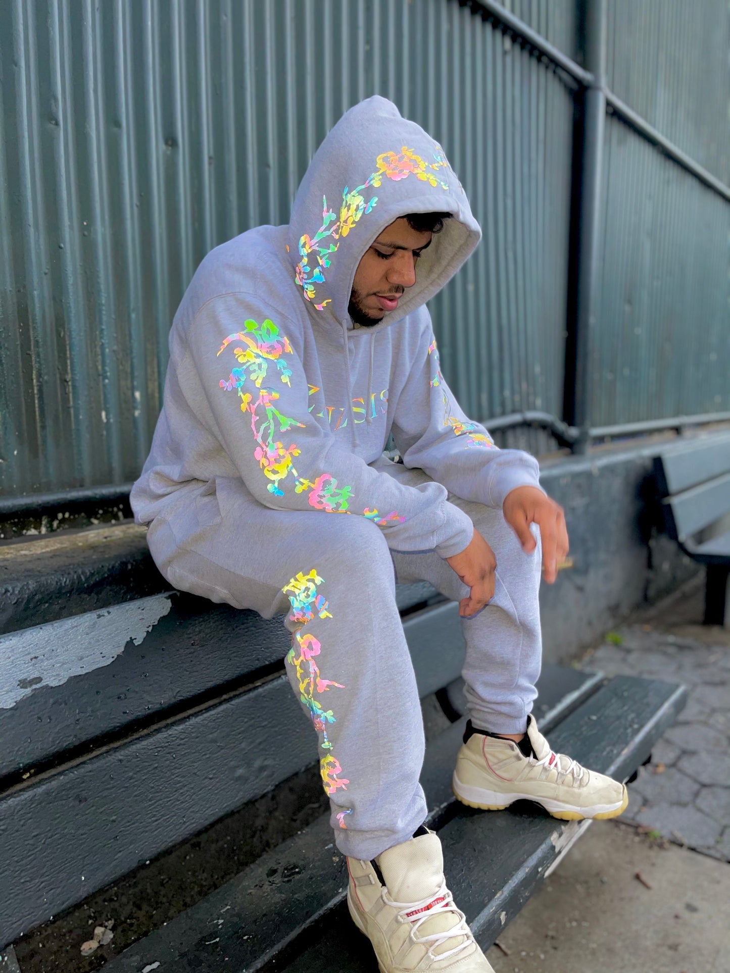 Floral reflective sweat suits