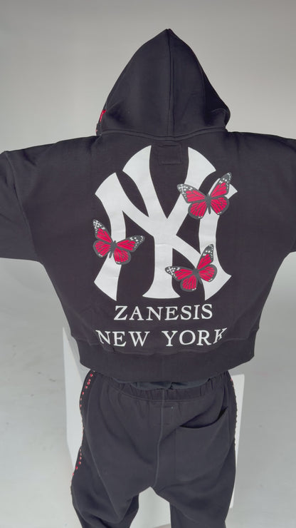 Concrete blossom sweat suit ( Black & Red )